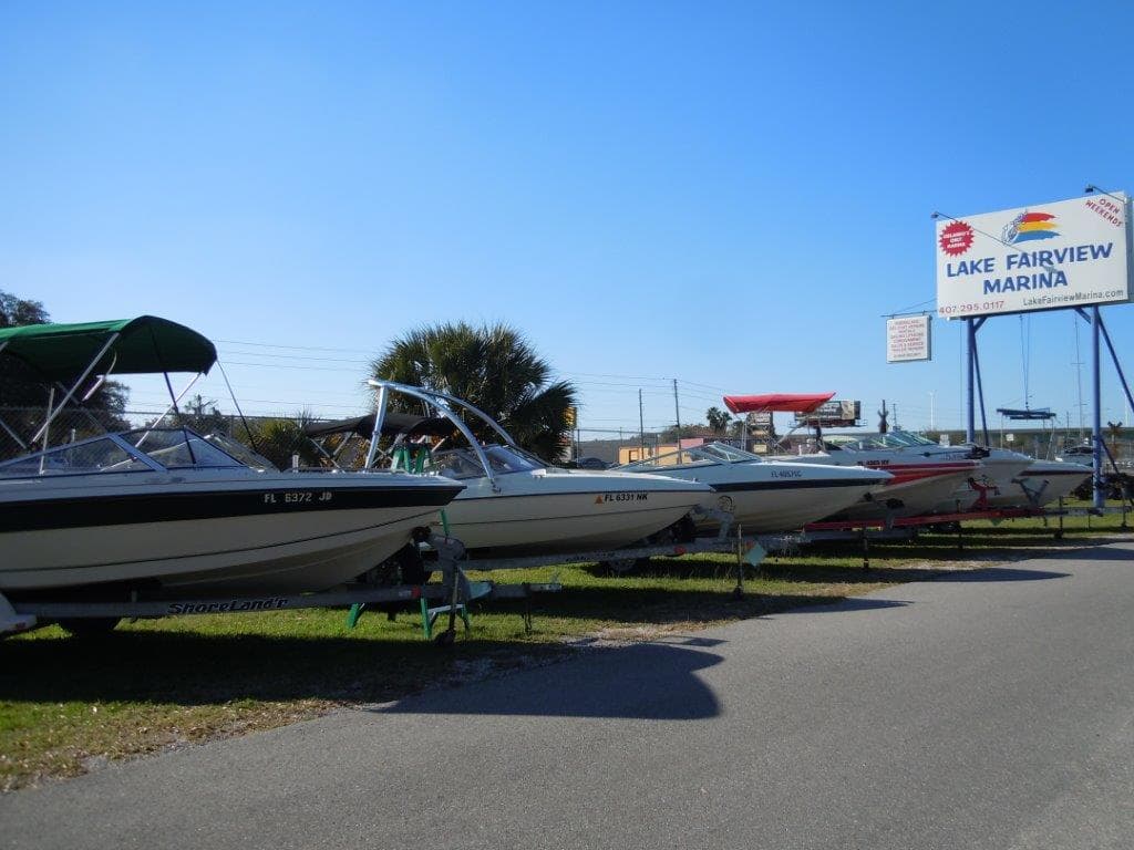 Well-organized boat storage area at Lake Fairview Marina